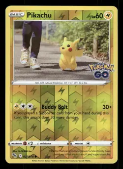 Pikachu (27) 027/078 Reverse Holo Pokemon GO LP - Image 1