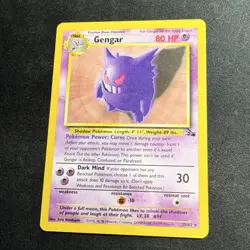Wizards of the Coast Pokemon Gengar Rare 80HP Fossil 20/62 English 1999 - Image 1