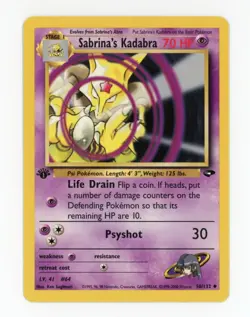 Sabrina's Kadabra 58/132 Gym Challenge 1st Edition Pokemon - Mint / Near Mint - Image 1