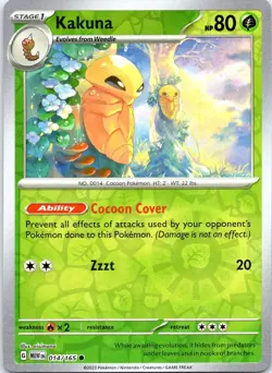 KAKUNA 014/165 COMMON 151 POKEMON REVERSE HOLO LP - Image 1
