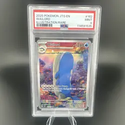2025 POKEMON JTG EN-JOURNEY TOGETHER ILLUSTRATION RARE #162 WAILORD PSA 9 - Image 1