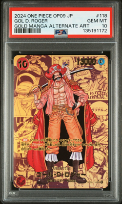 2024 ONE PIECE GOL D. ROGER GLD MNGA AA JP EMPERORS IN THE NEW WORLD #118 PSA 10 - Image 1