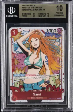 2024 ONE PIECE OP06-WINGS OF THE CAPTAIN TREASURE RARE #007 NAMI BGS 10 - Image 1