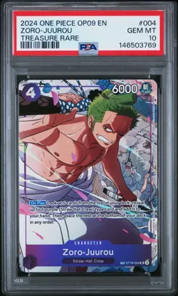 2024 ONE PIECE ZORO-JUUROU TR OP09-EMPERORS IN THE NEW WORLD #004 PSA 10 - Image 1