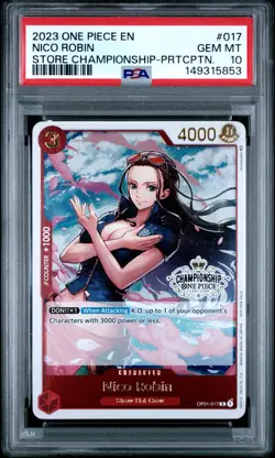 2023 ONE PIECE NICO ROBIN STORE CHAMPIONSHIP-PRTCPTN. PROMOS #017 PSA 10 - Image 1