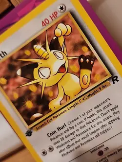 Meowth 1st Edition 62/82 Team Rocket Pokemon Card NM Vintage WOTC - Image 2