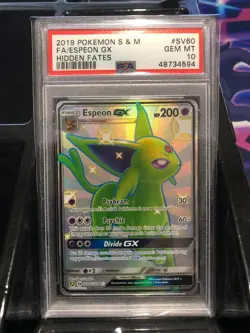 PSA 10 GEM MT - ESPEON GX Card SV60/SV94 Pokemon TCG Hidden Fates Shiny Vault - Image 1