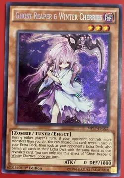 Yugioh Ghost Reaper & Winter Cherries MP17-EN022 - Super Rare 1st Edition - Image 1