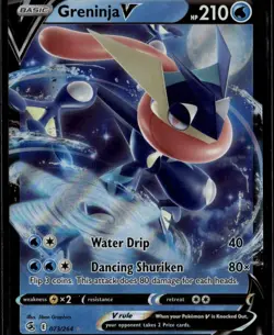 Greninja V Ultra Rare SWSH08: Fusion Strike 073/264 Water Holo Pokemon Card - Image 1
