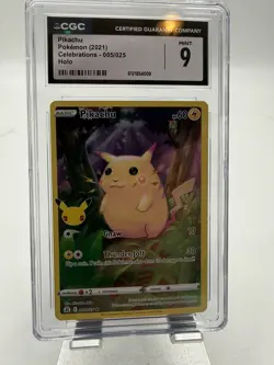 Pokemon Pikachu 005/025 Celebrations Holo CGC 9 Mint 2021 Graded Card - Image 1