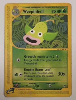 Weepinbell 065/147 regular Aquapolis Pokemon TCG Card 2002 - Image 1