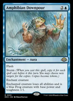 Light Play, English MTG Regular Amphibian Downpour Modern Horizons 3 Magic the G - Image 1