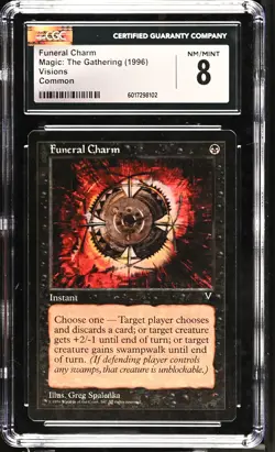 FUNERAL CHARM Visions C CGC 8 MTG [Nostalgium] - Image 1