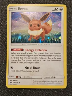 Eevee Sun & Moon 2017 Cosmos Holo Pokemon TCG Card 101/149 - Image 1