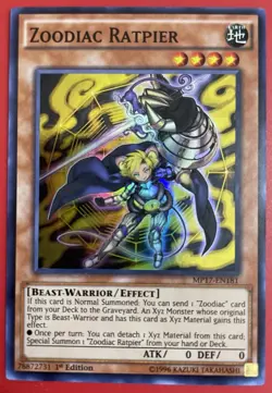 Yugioh Zoodiac Ratpier MP17-EN181 - Super Rare 1st Edition - Image 2