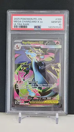 Pokemon Mega Charizard X ex Phantasmal Flames 109/094 Ultra Rare Holo EX PSA 10 - Image 1