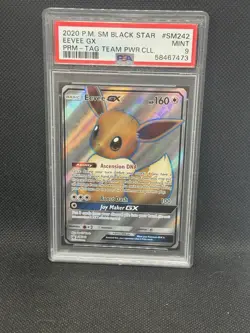 Pokemon Eevee GX 2020 Sun & Moon Black Star Promo Full Art #SM242 PSA 9 Mint - Image 1