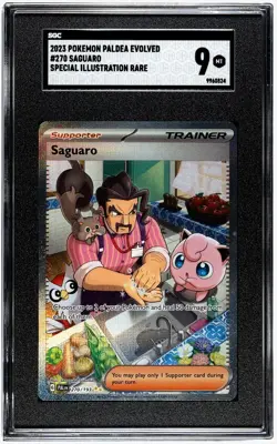 2023 Pokemon Paldea Evolved #270 Saguaro Special Illustration Rare SGC 9 - Image 1
