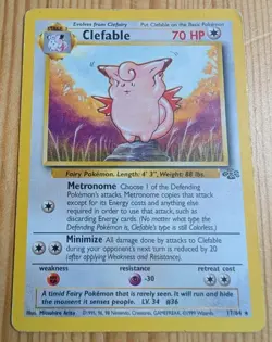 Clefable 17/64 Non Holo Rare Jungle Pokemon Card HP - Image 1