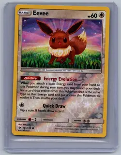 Eevee 101/149 Common SM Base Set Pokemon Reverse Holo Near Mint - Image 1