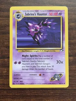 Pokemon TCG Sabrina's Haunter 58/132 Gym Heroes Unlimited Uncommon Non-Holo Card - Image 1