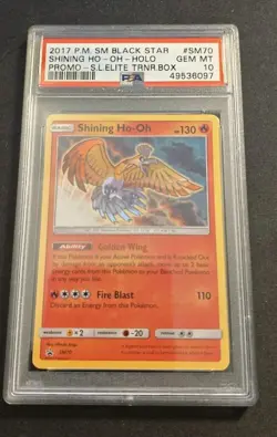 2017 POKEMON SM BLACK STAR PROMO #SM70 SHINING HO-OH-HOLO PSA 10 - Image 1