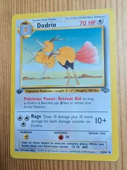 Pokemon Dodrio 34/64 Jungle 1st Edition Regular Uncommon Vintage WOTC HP - Image 1