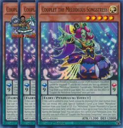 Yugioh! 3x Couplet the Melodious Songstress MP25-EN181 Ultra Rare 1st Ed NM - Image 1