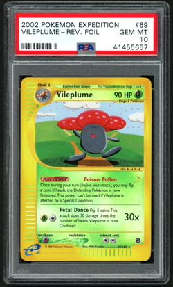 POKEMON VILEPLUME 2002 EXPEDITION #69 REV.FOIL PSA 10 - Image 1