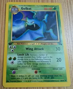 Pokemon TCG Golbat Fossil 34/62 Uncommon 1st Edition - MP - Image 1