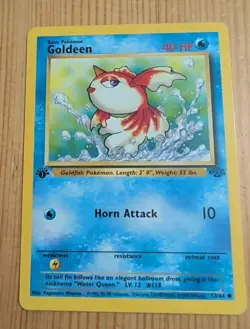 1st Edition Goldeen 53/64 Jungle Common Pokemon TCG Vintage WOTC 1999 MP - Image 1
