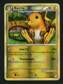 Raichu NM 10/123 - Reverse Holo HeartGold SoulSilver 2010 - Pokemon HGSS - Image 1
