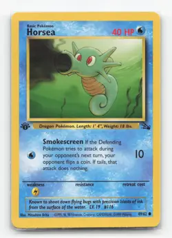 Pokemon TCG - Horsea 49/62 Moderately Played Common Fossil 1st Edition - Image 1