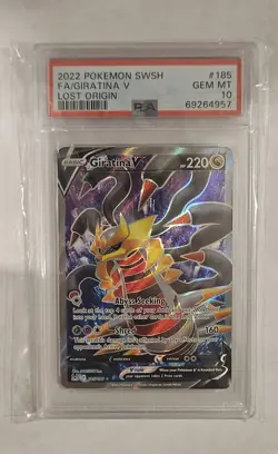 2022 POKEMON GIRATINA V FULL ART LOST ORIGIN #185 PSA 10 GEM MINT - Image 5