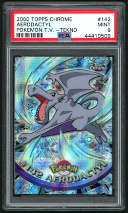 POKEMON TOPPS CHROME AERODACTYL 2000 POKEMON T.V. TEKNO #142 PSA 9 - Image 1