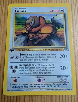 Tauros 47/64 - Jungle 1st Edition - PTCG - MP Vintage Pokemon WOTC - Image 1