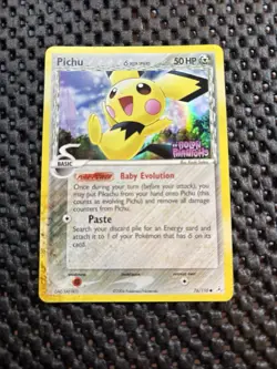 2006 POKEMON EX HOLON PHANTOMS 76 PICHU-REVERSE FOIL - Image 1