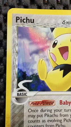 2006 POKEMON EX HOLON PHANTOMS 76 PICHU-REVERSE FOIL - Image 4