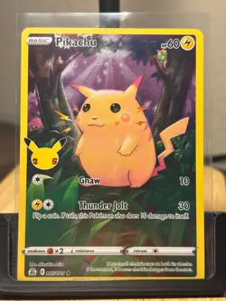 Pokemon Celebrations 25th Anniversary Pikachu 005/025 Stamped Holo Rare NM - Image 1