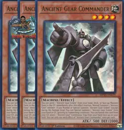 Yugioh! 3x Ancient Gear Commander MP25-EN179 Ultra Rare 1st Ed NM - Image 1