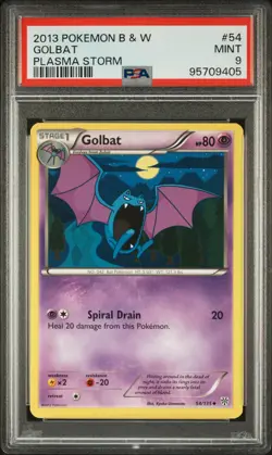 2013 Pokemon Black & White Plasma Storm #54 Golbat Plasma Storm PSA 9 - Image 1