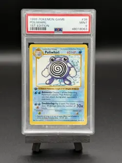 1999 POKEMON POLIWHIRL 1ST EDITION SHADOWLESS BASE SET #38 - MINT PSA 9 - Image 1