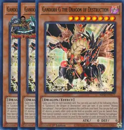 Yugioh! 3x Gandora-G the Dragon of Destruction MP25-EN177 Ultra Rare 1st Ed NM - Image 1