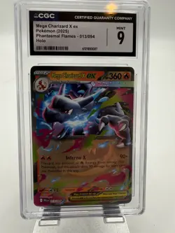 Mega Charizard X EX *CGC 9* Holo *Phantasmal Flames* 013/094 *2025* Pokemon - Image 1