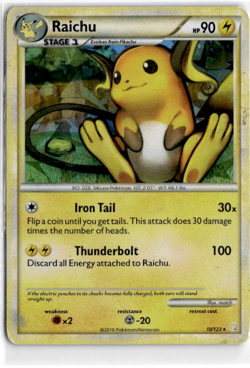 Raichu #10 Pokemon HeartGold & SoulSilver Cracked Ice Holo - Image 1