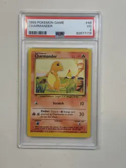 1999 POKEMON BASE SET UNLIMITED #46 CHARMANDER PSA 6 - Image 1