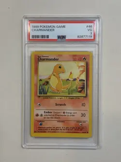 1999 POKEMON BASE SET UNLIMITED #46 CHARMANDER PSA 6 - Image 2