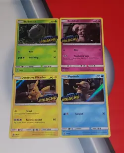 Pokemon TCG Detective Pikachu Holo Promo Lot 4 Cards SM170 SM198 SM199 SM200 - Image 1