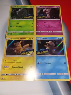 Pokemon TCG Detective Pikachu Holo Promo Lot 4 Cards SM170 SM198 SM199 SM200 - Image 4