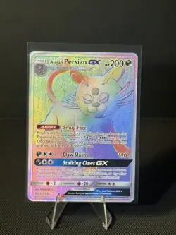 Alolan Persian GX Full Art Rainbow Rare Holo Card 257/236 NM/M Condition - Image 1
